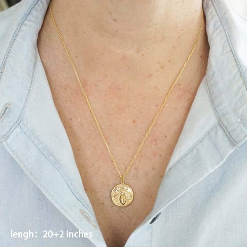 Gold Layered Necklaces for Women - 14K Gold Plated Handmade Multilayer Bar Pearl - Picture 5 of 6